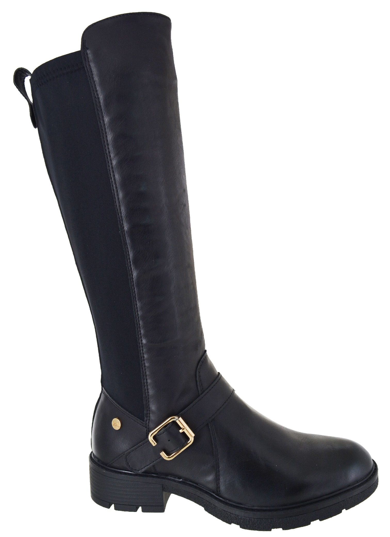 flat elastic knee high boots